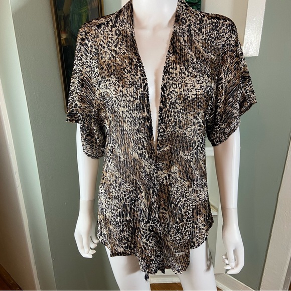 Chico's Tops - 3/$12 Vintage 90s Chico's Sz 1 Sheer Leopard Kimono Jacket Swimsuit Beach Pool